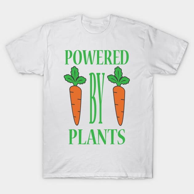 Powered By Plants Carrots Version T-Shirt by JevLavigne